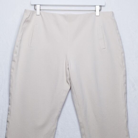 CHICOS Juliet Pull On Ankle Pants Stretch Jersey Knit Beige Sz 2 US L - Picture 2 of 7